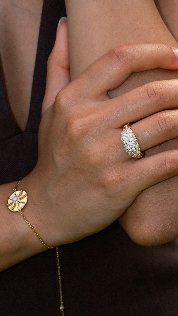 Hera Pavé Ring Gold Vermeil