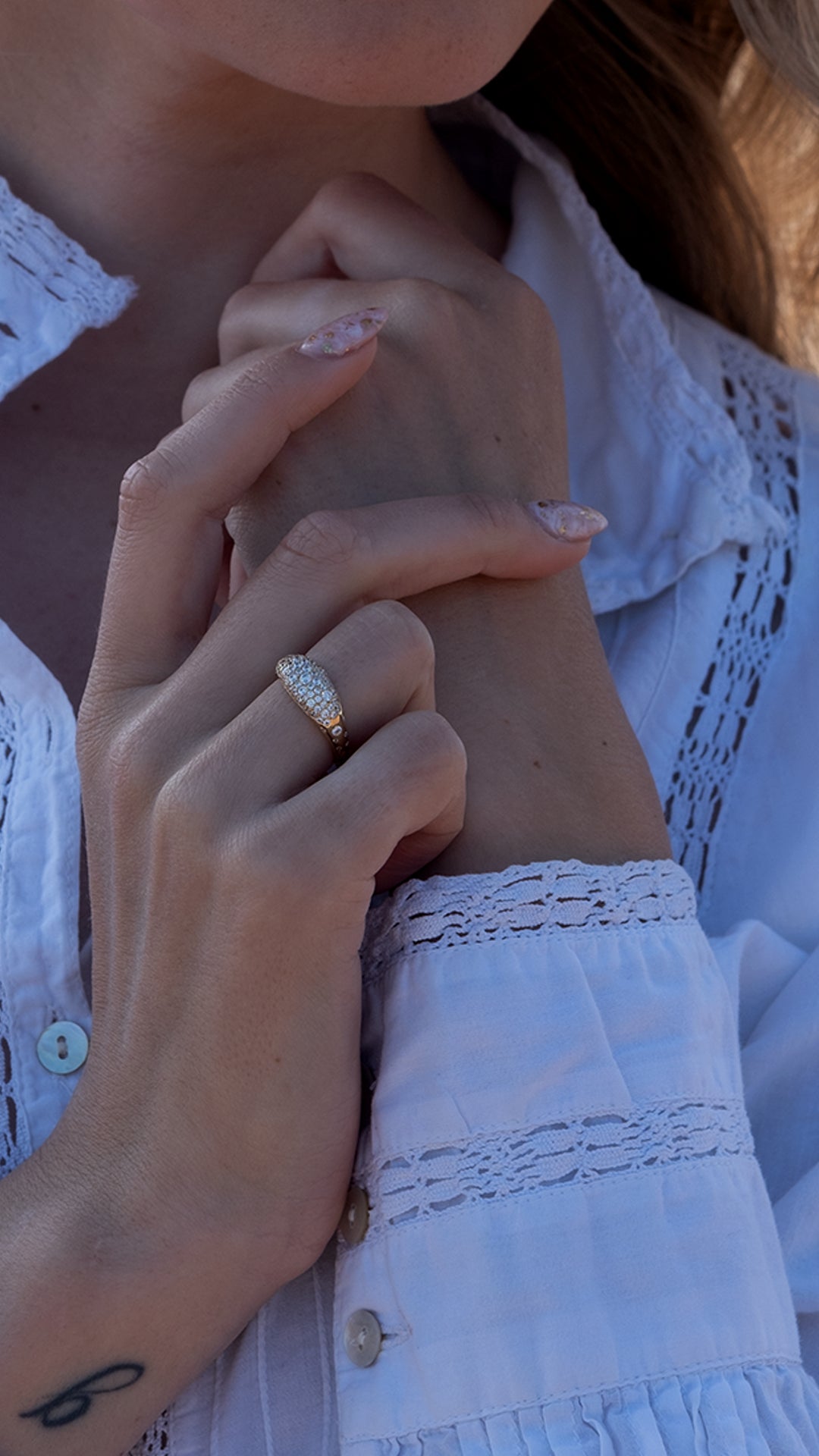Hera Pavé Ring Gold Vermeil