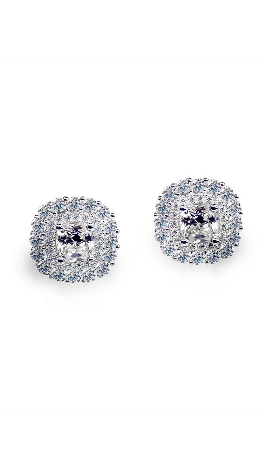 Ivy White Studs White Gold Plated