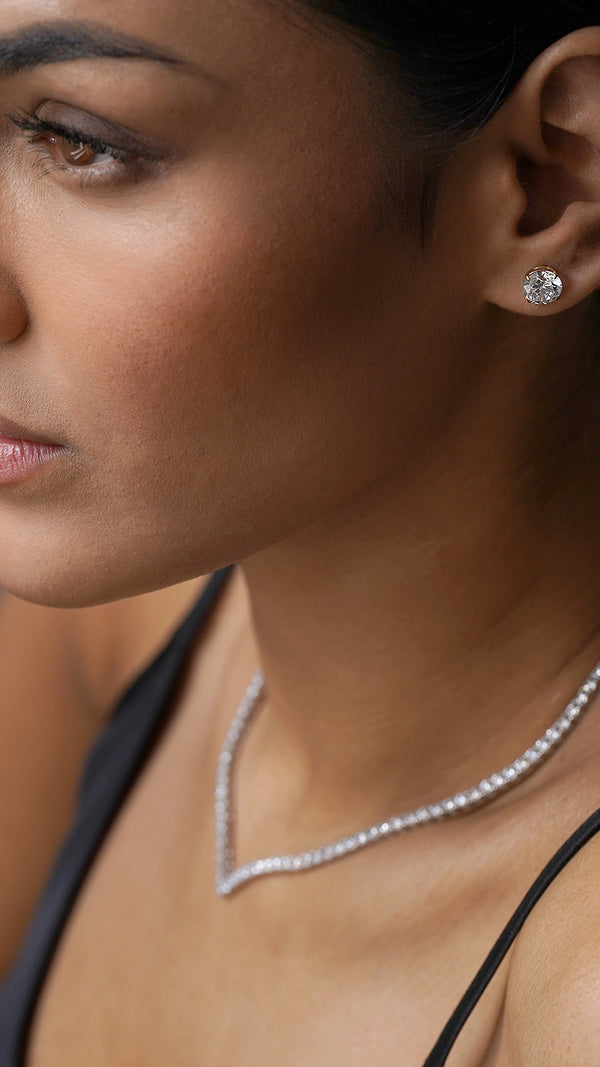 IGI certified lab grown diamond stud earrings DEF colour VS clarity.