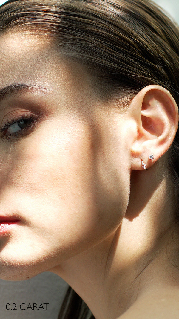 Irene Diamond Mini Single Stud 9K Yellow Gold
