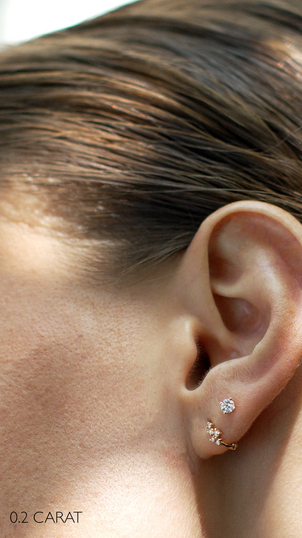 Irene Diamond Mini Single Stud 9K Yellow Gold