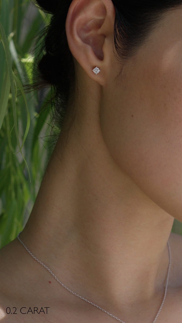 Irene Diamond Mini Single Stud 9K Yellow Gold