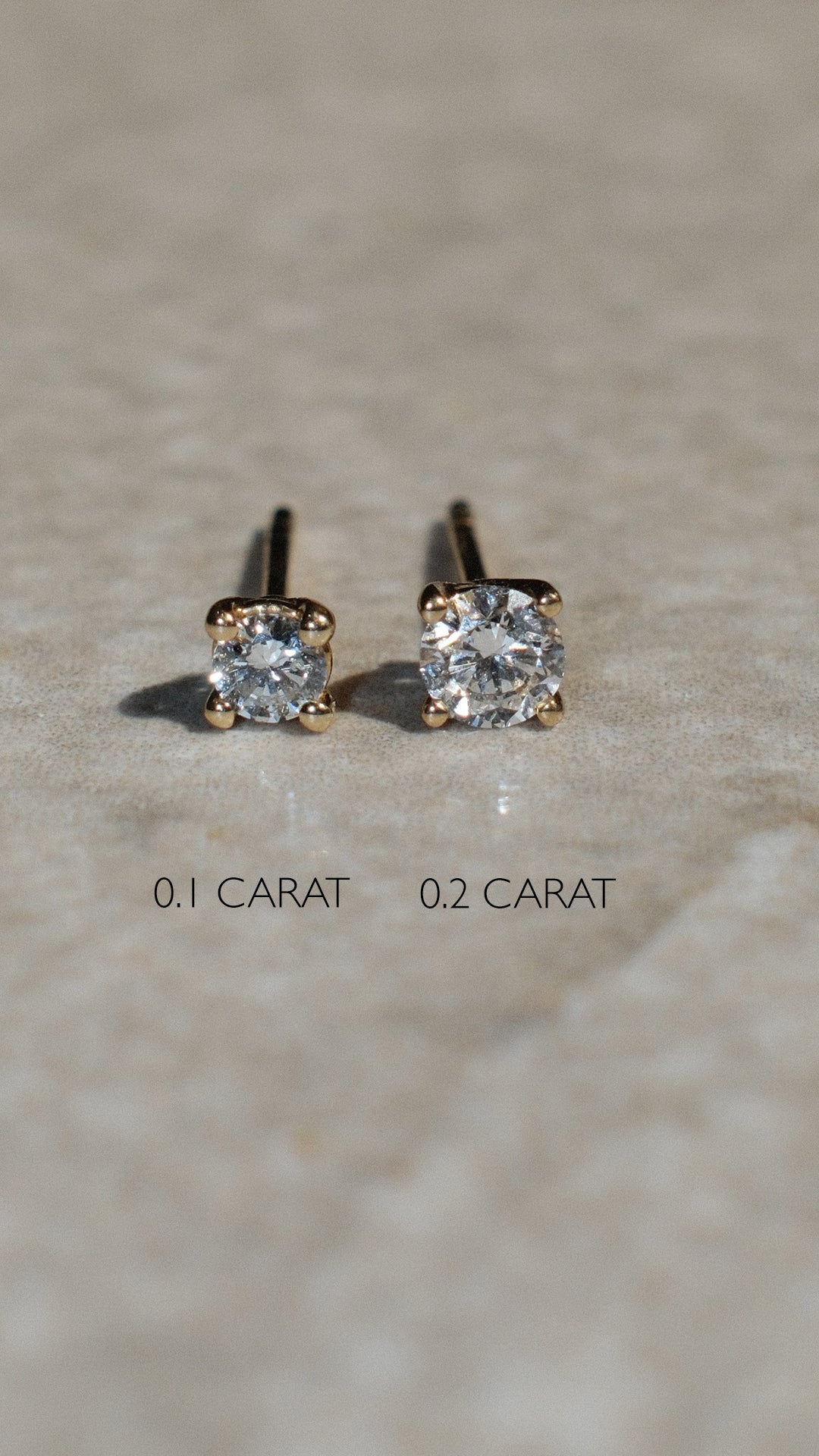Irene Diamond Mini Single Stud 9K Yellow Gold