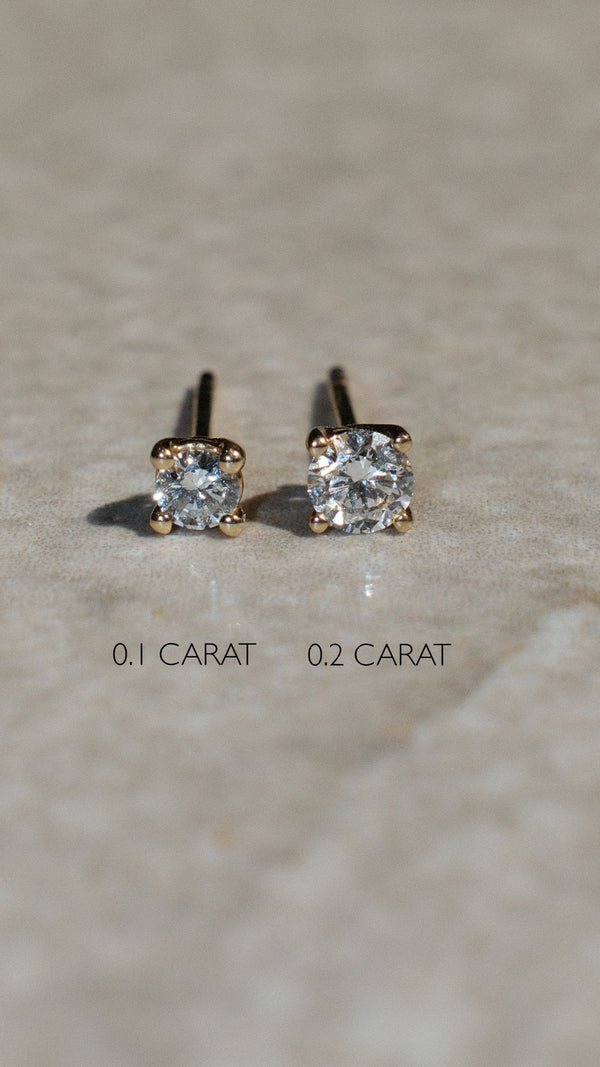 Irene Diamond Mini Single Stud 9K Yellow Gold