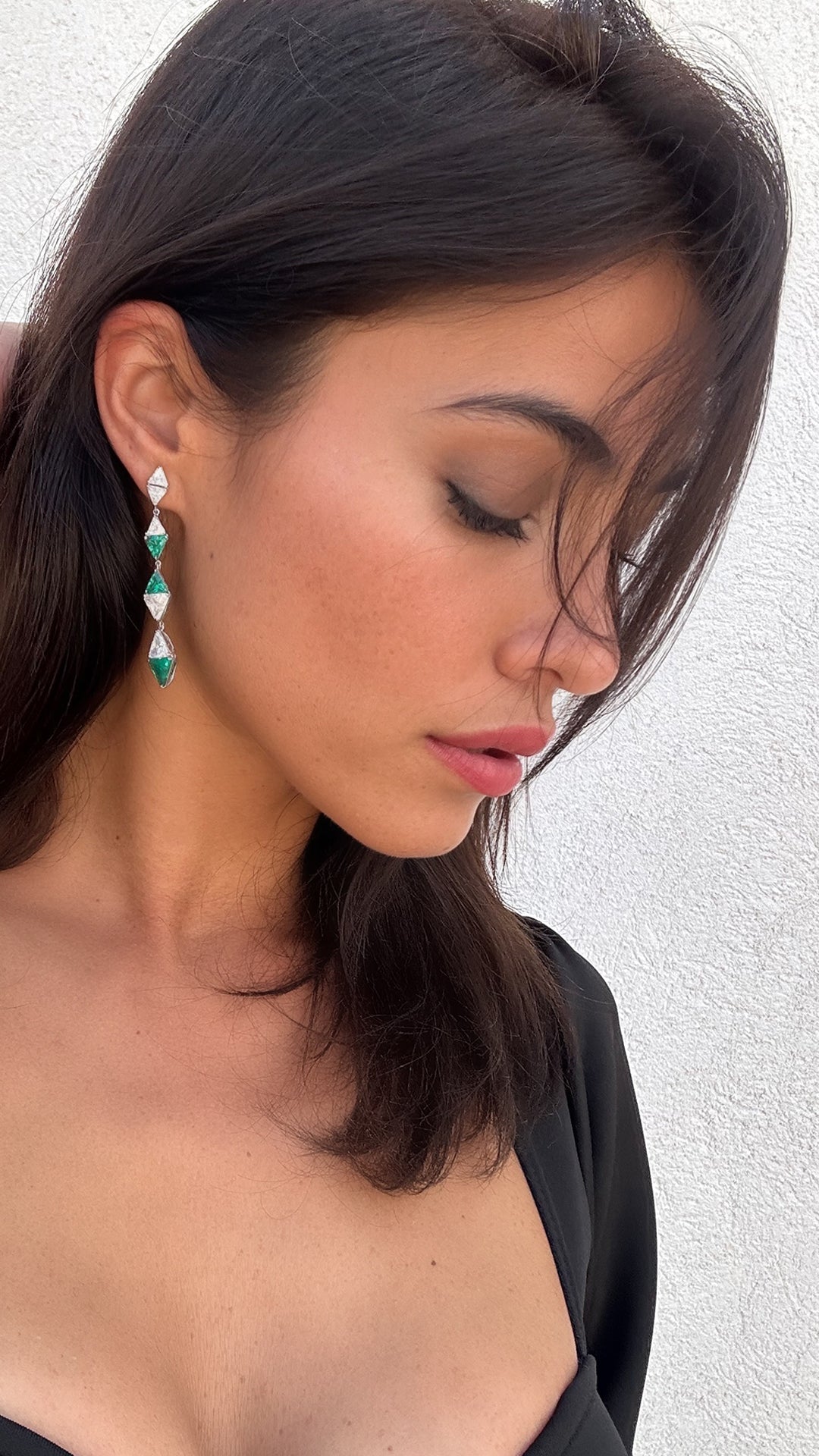 Izta Emerald Earrings Sterling Silver