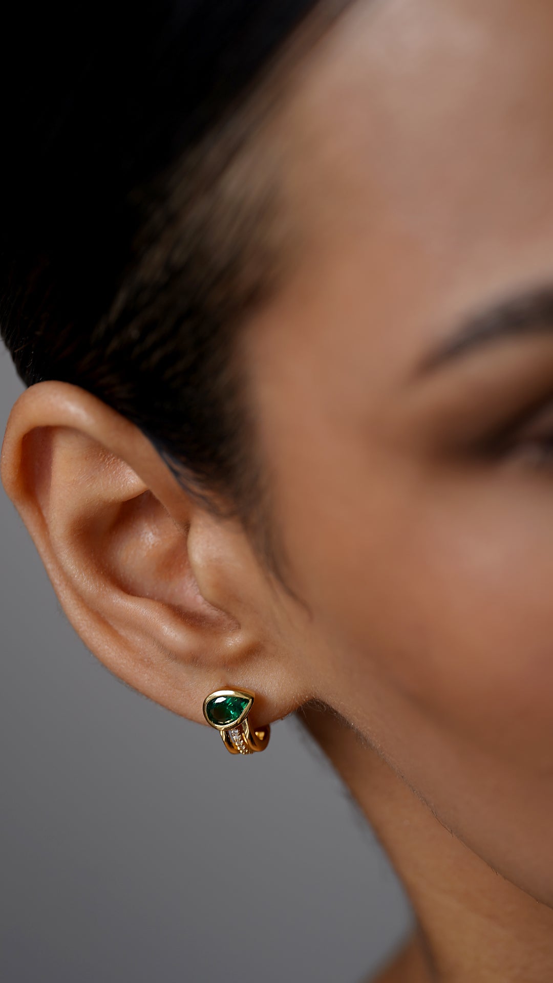 Jaia Earrings Emerald 18K Gold Plated