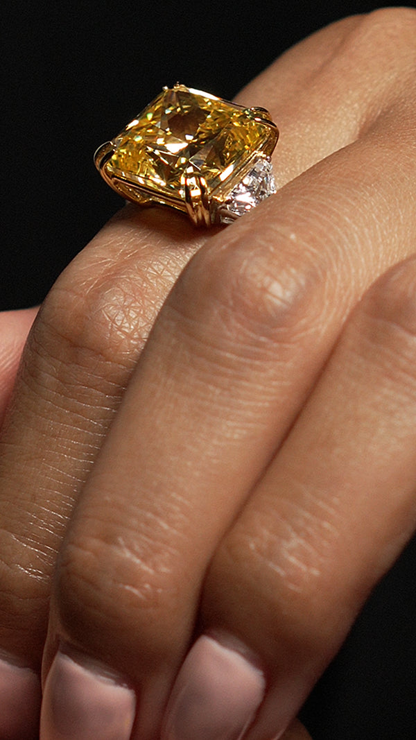 Jessica Yellow Ring 9K White Gold