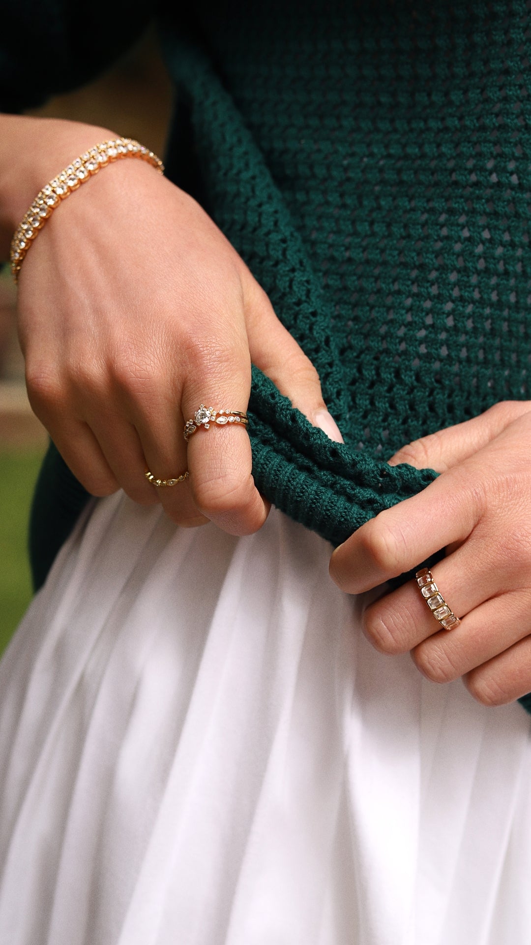 Gold stackable ring for women