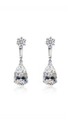 Kendall Round & Pear Drop Earrings White Gold Plated