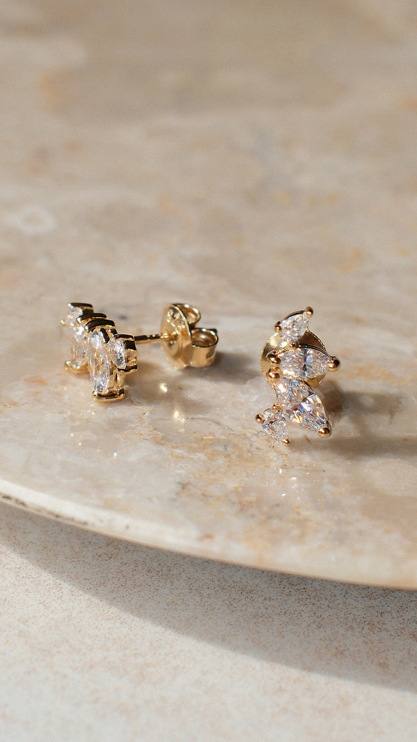 Kira Stud Earrings Gold Vermeil