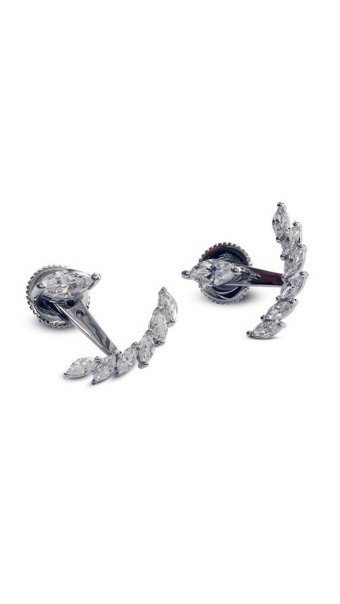 Lana Ear Jackets White Gold Plated