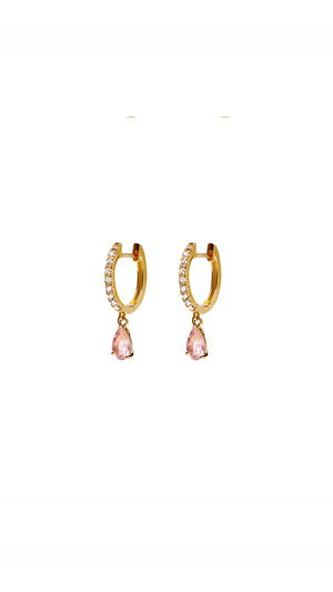 Leni Hoop Morganite Gold Vermeil