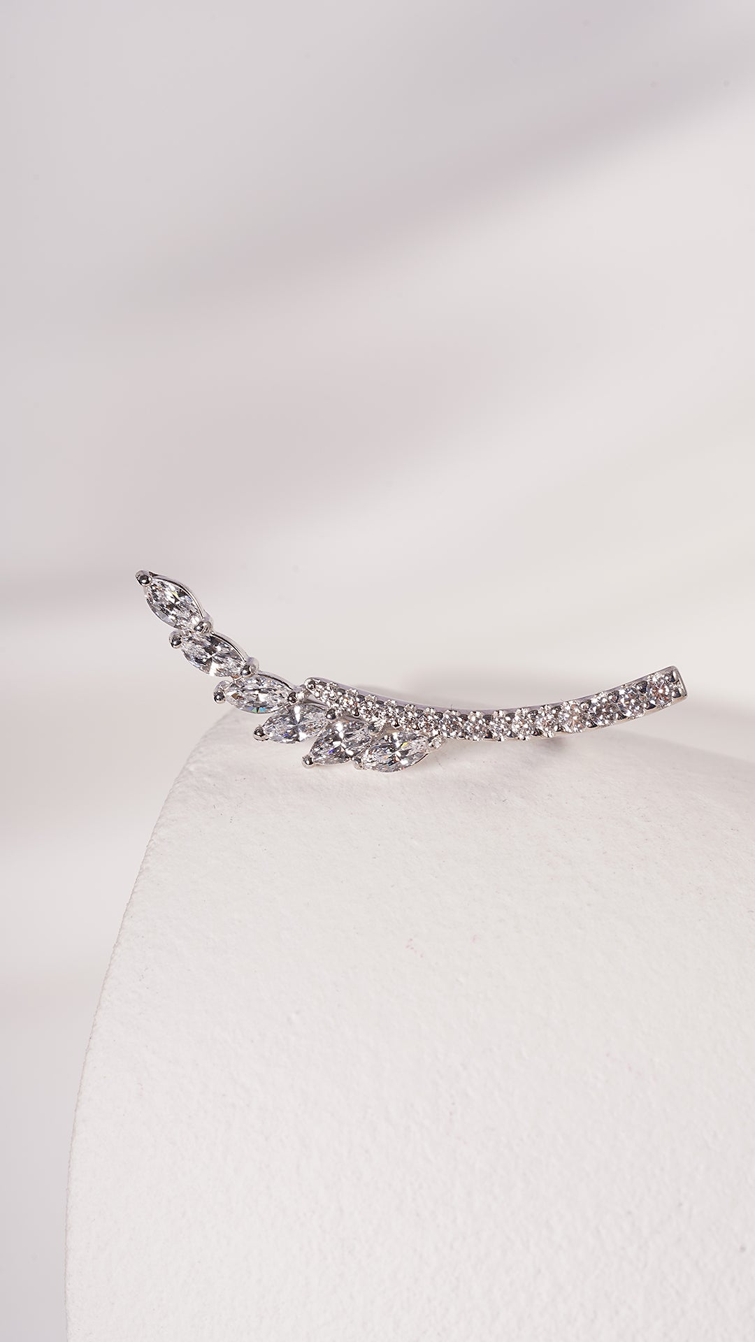 Livia Ear Climber White Gold Plated