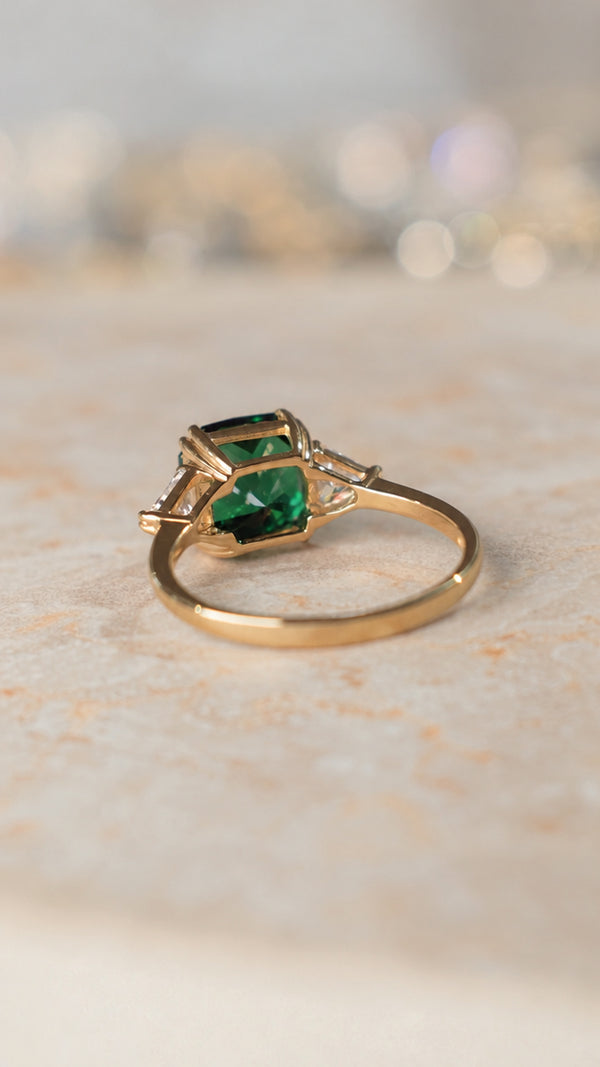 Leyton Ring Emerald Gold Vermeil