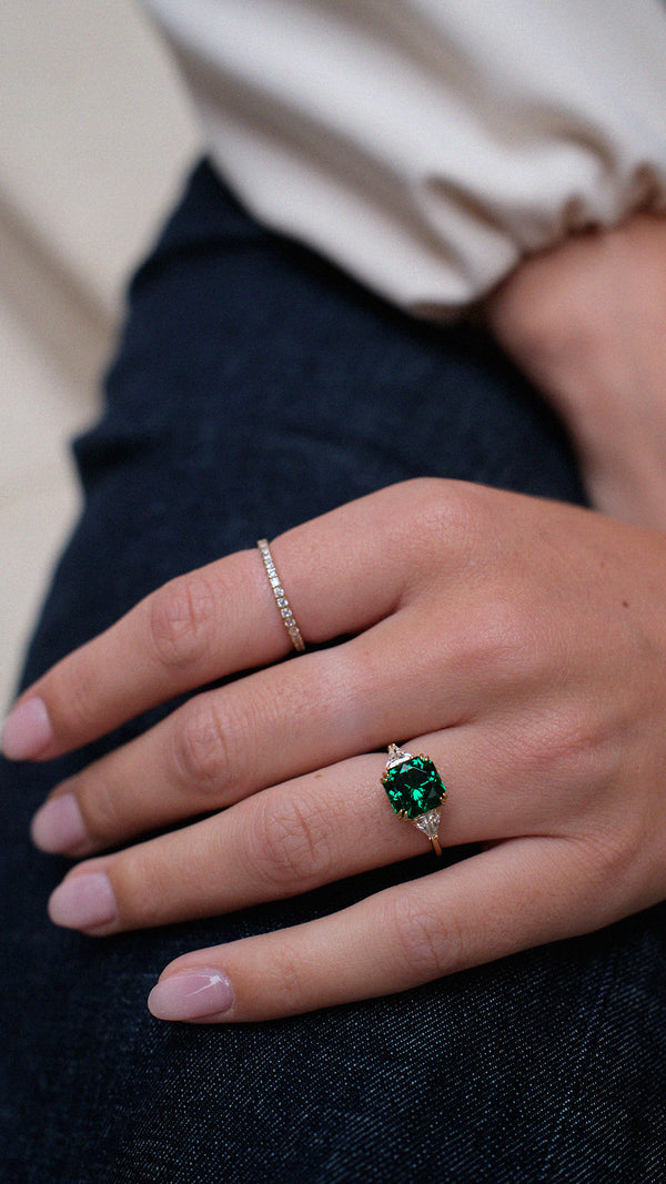 Leyton Ring Emerald Gold Vermeil