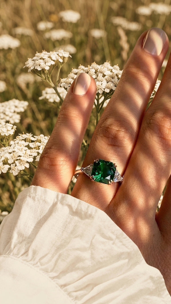 Leyton Ring Emerald Sterling Silver