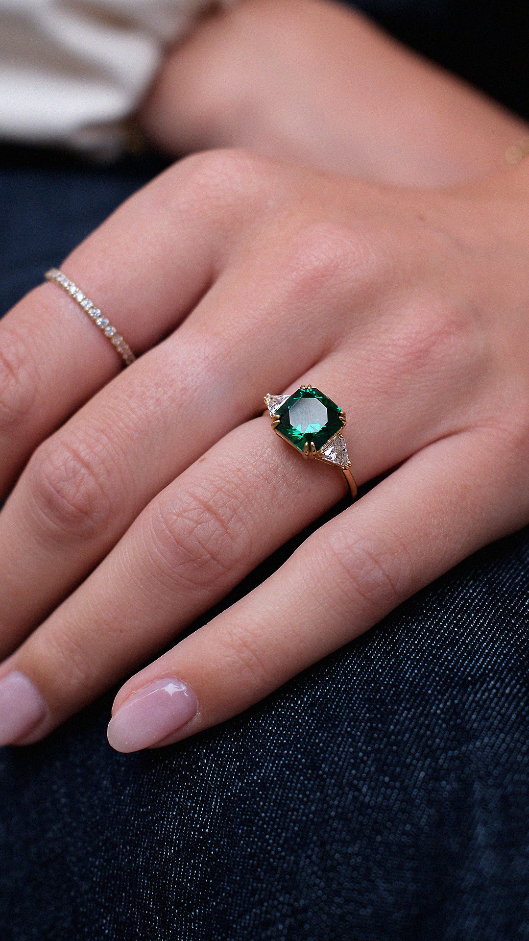 Leyton Ring Emerald Gold Vermeil