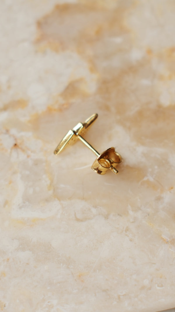 Lightning Stud Earring Gold Vermeil
