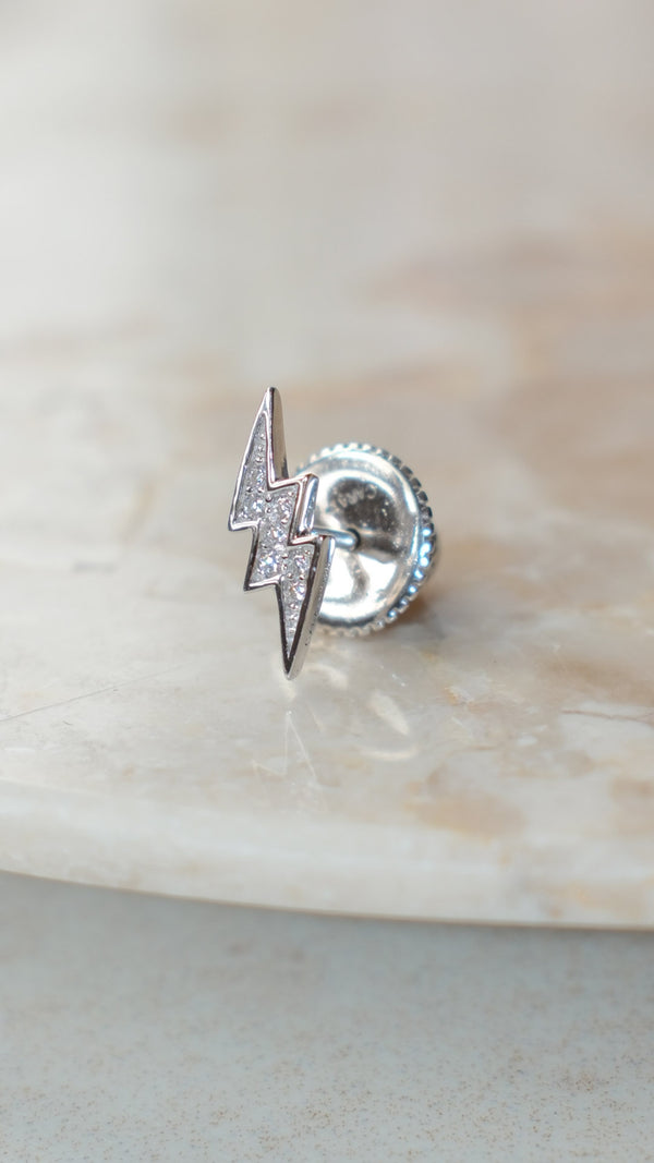 Lightning Stud Earring Sterling Silver