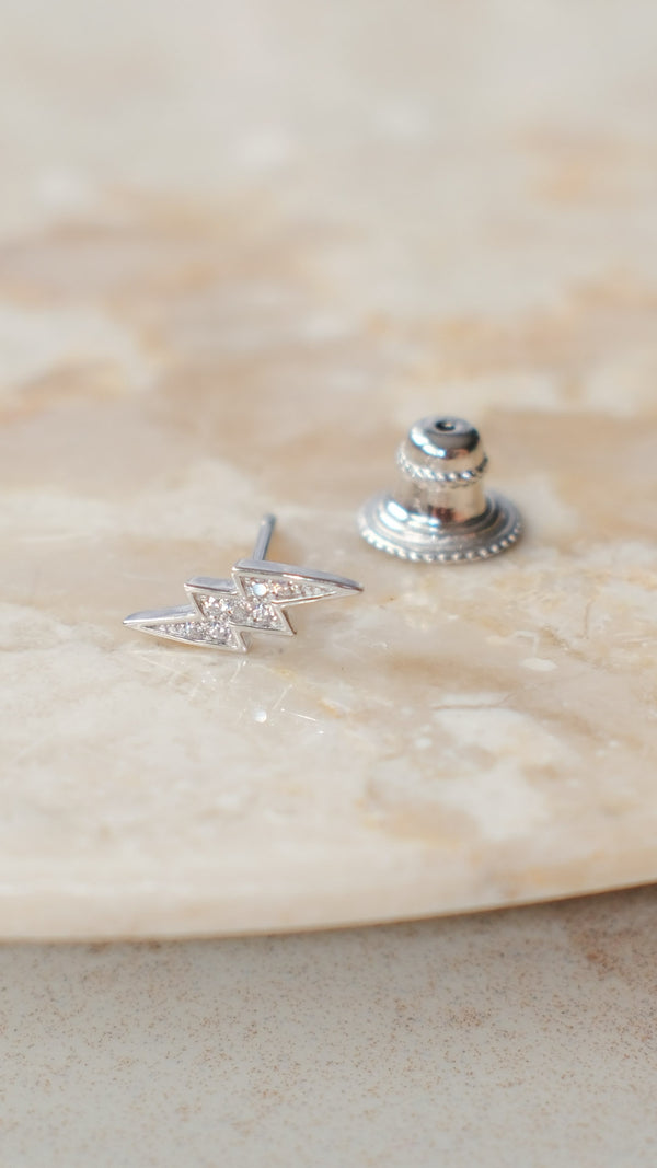 Lightning Stud Earring Sterling Silver