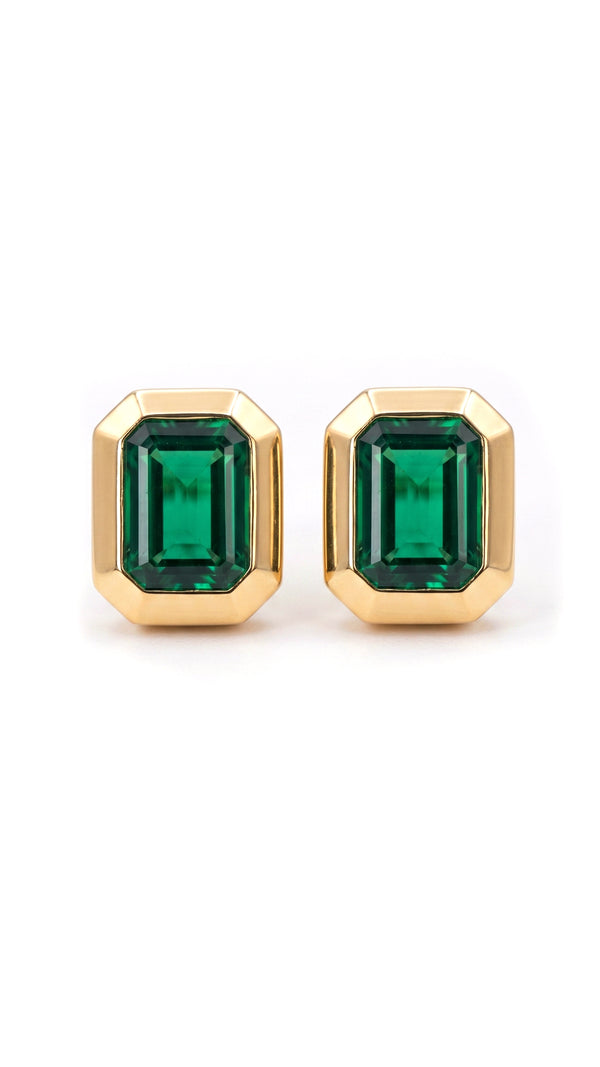 Lily Earrings Emerald Green Gold Vermeil