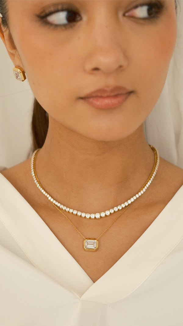 Taryn Baby Gradient Necklace Gold Vermeil