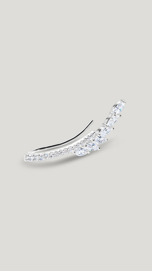 Livia Ear Climber White Gold Plated