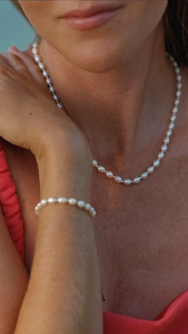 Lizzy Pearl Necklace Gold Vermeil