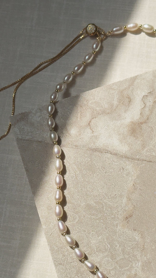 Lizzy Pearl Necklace Gold Vermeil