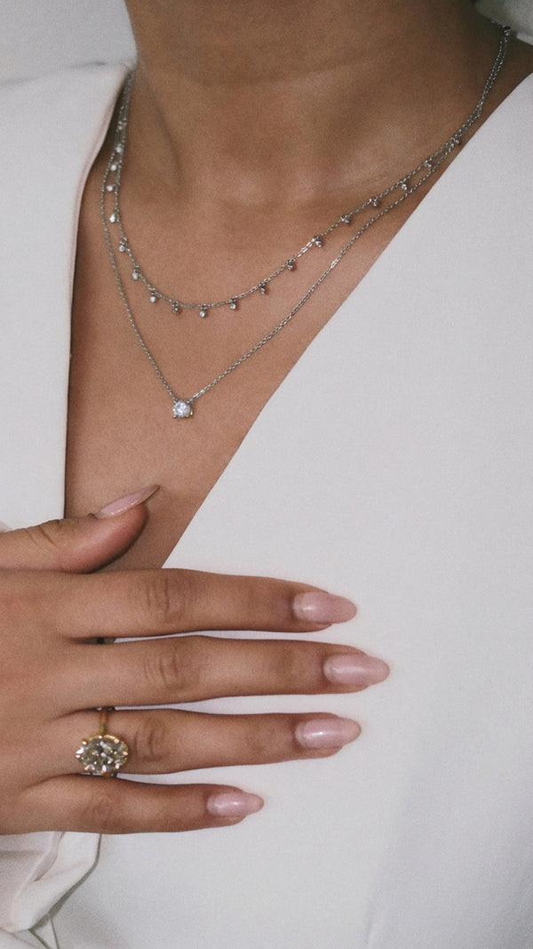 Loretta Diamond Necklace 18K White Gold