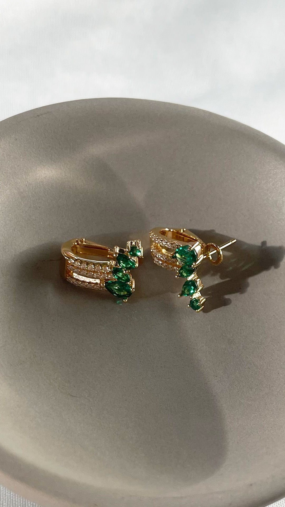 Luanne Emerald Earrings 18K Gold Vermeil