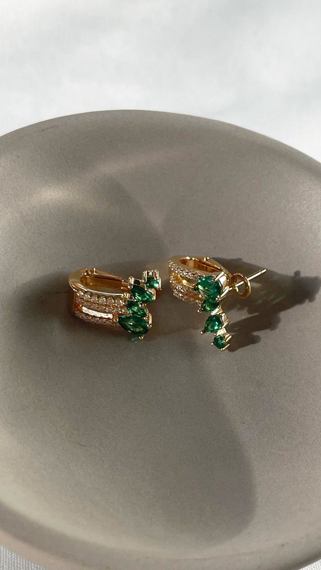 Luanne Emerald Earrings Gold Vermeil
