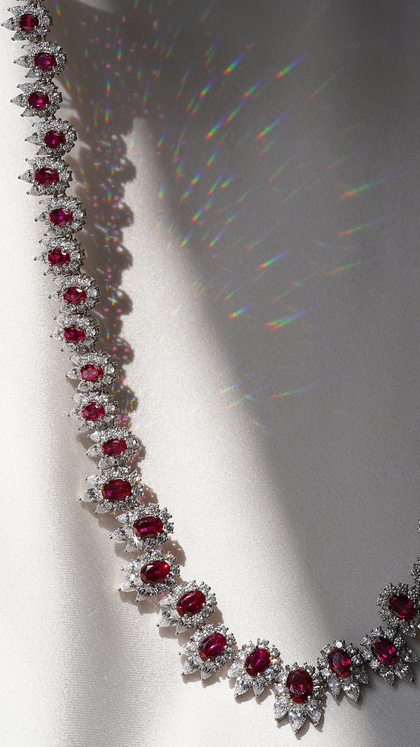 Marina Ruby Necklace Sterling Silver