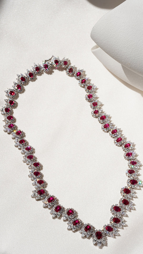 Marina Ruby Necklace Sterling Silver