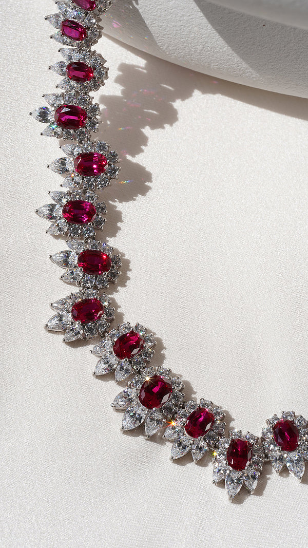 Marina Ruby Necklace Sterling Silver