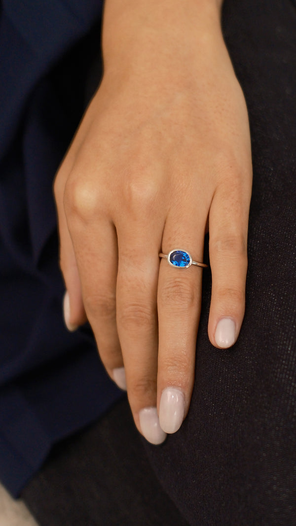 Mia Ring Sapphire Sterling Silver