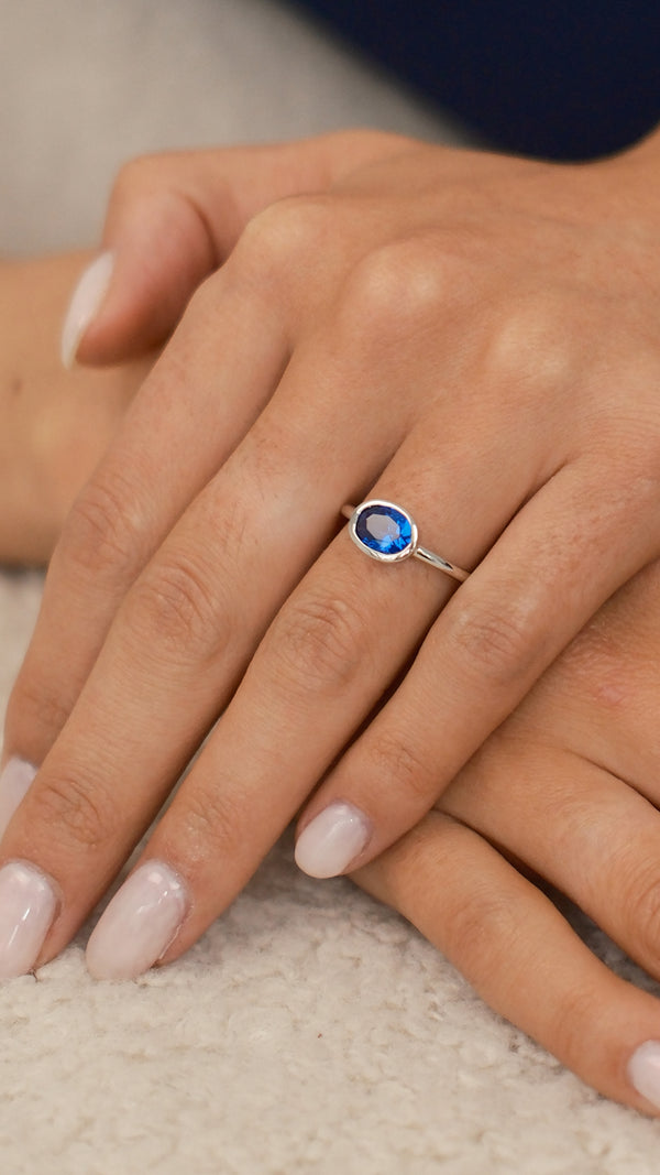 Mia Ring Sapphire Sterling Silver