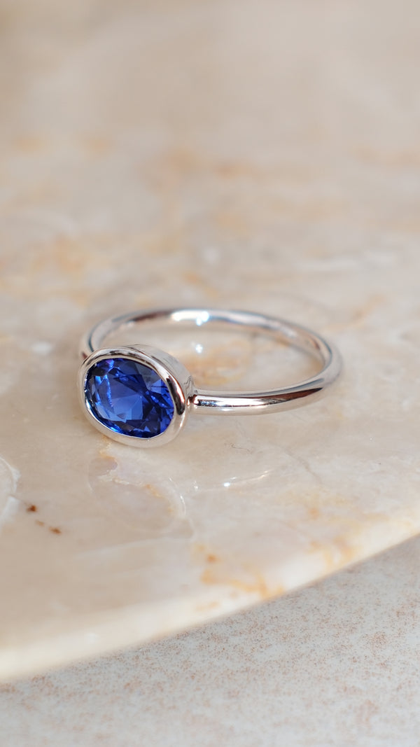 Mia Ring Sapphire Sterling Silver