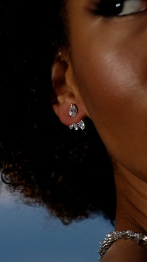 Navis Ear Jackets White Gold Plated