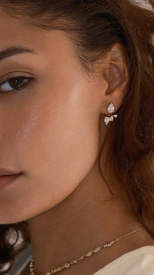 Navis Ear Jacket Earrings Gold Vermeil