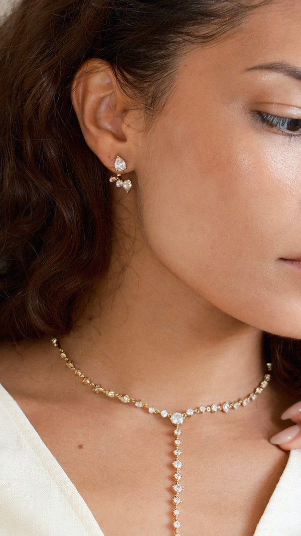 Navis Ear Jacket Earrings Gold Vermeil