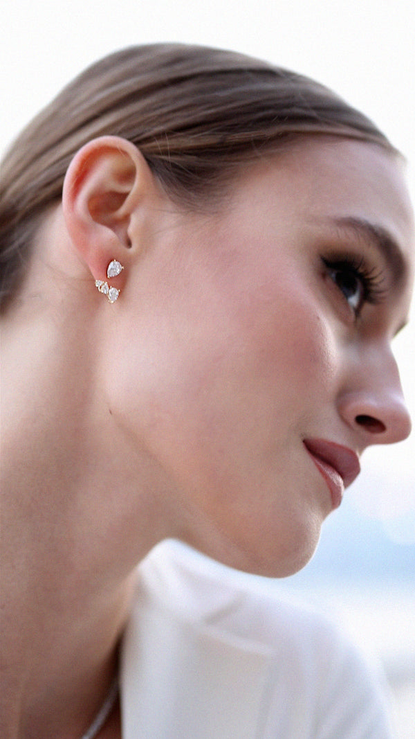 Navis Ear Jacket Earrings Gold Vermeil