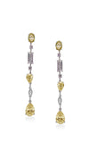 Oaklee Canary Drop Earrings White Gold Plated