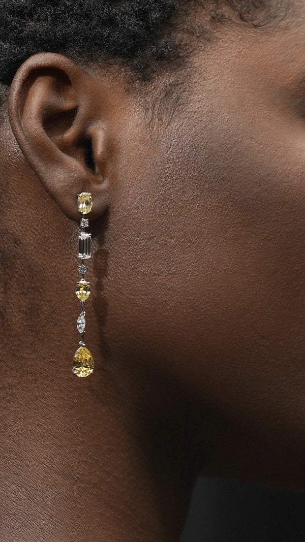 Oaklee Earrings Canary Yellow Sterling Silver