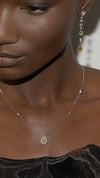 Emile Yellow Necklace White Gold Plated