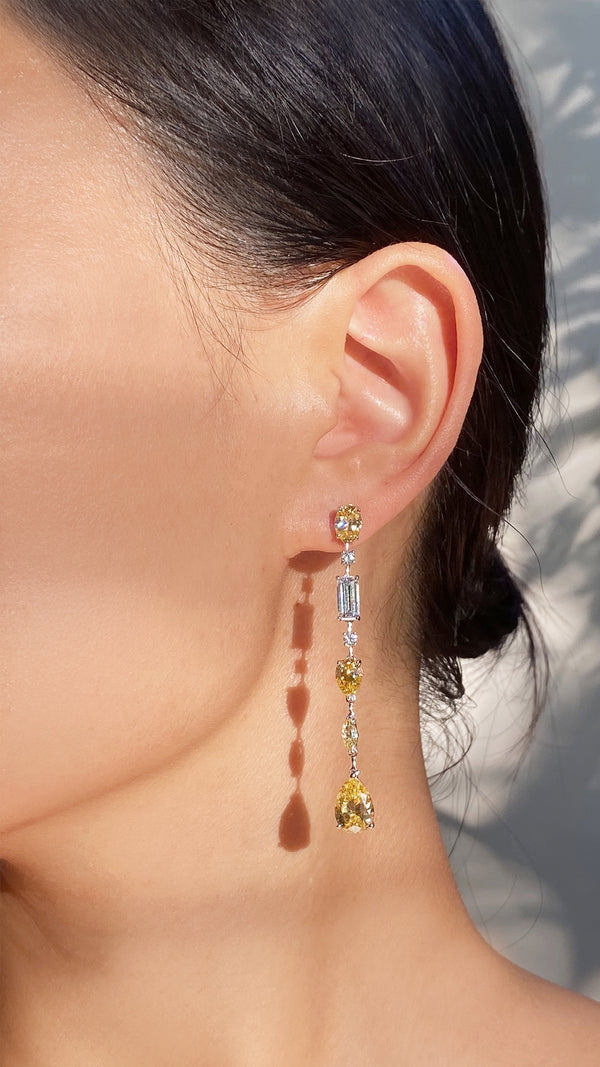 Oaklee Earrings Canary Yellow Sterling Silver