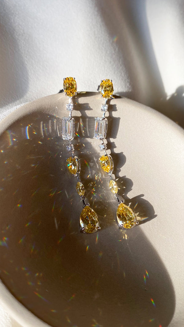 Oaklee Earrings Canary Yellow Sterling Silver