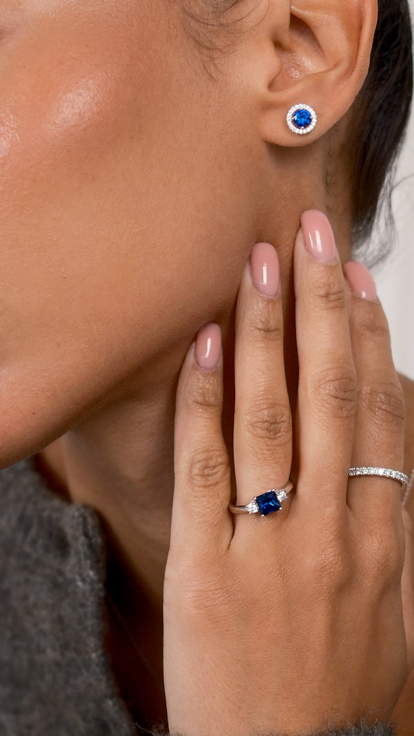 Olivia Ring 1.00ct Sapphire 18K White Gold