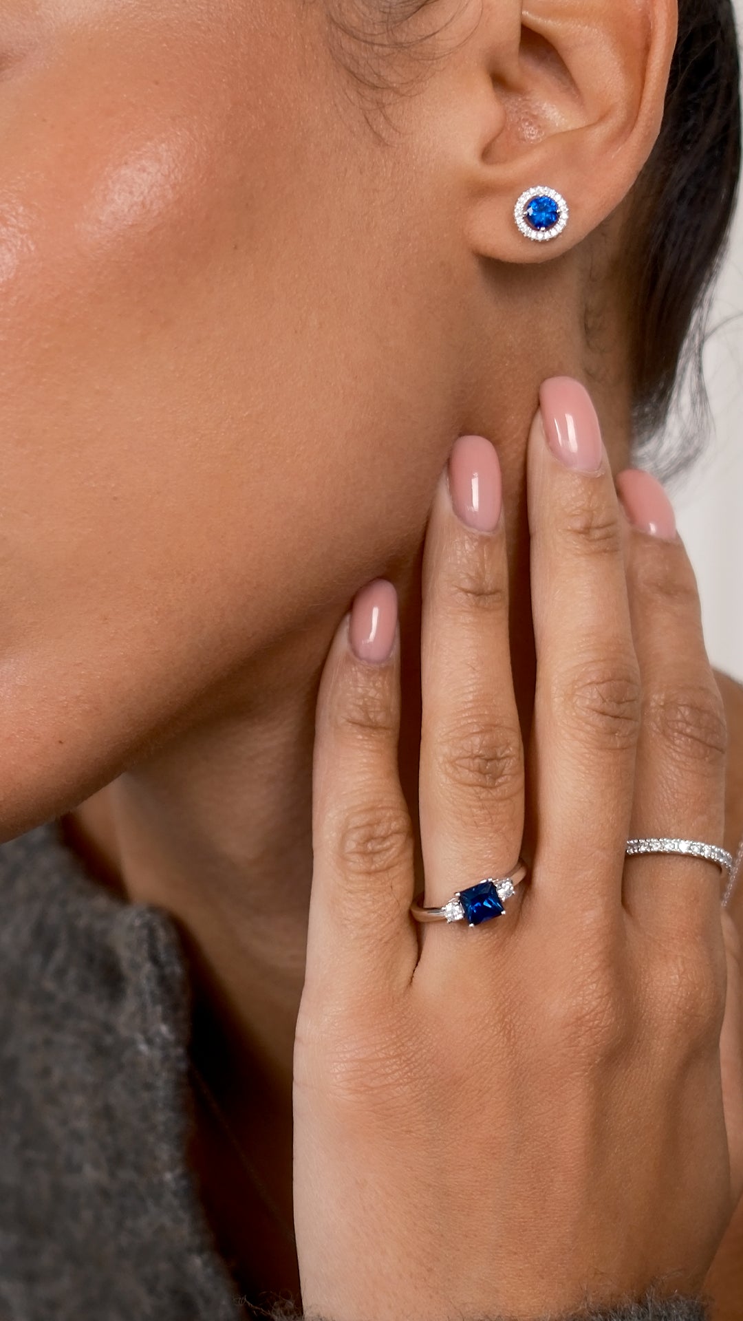 Olivia Ring 1.00ct Sapphire 18K White Gold